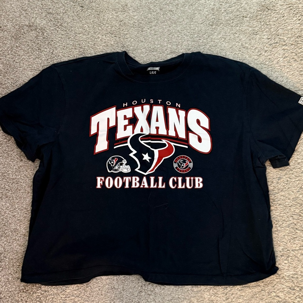Tailgate Navy Houston Texans Cropped Tee